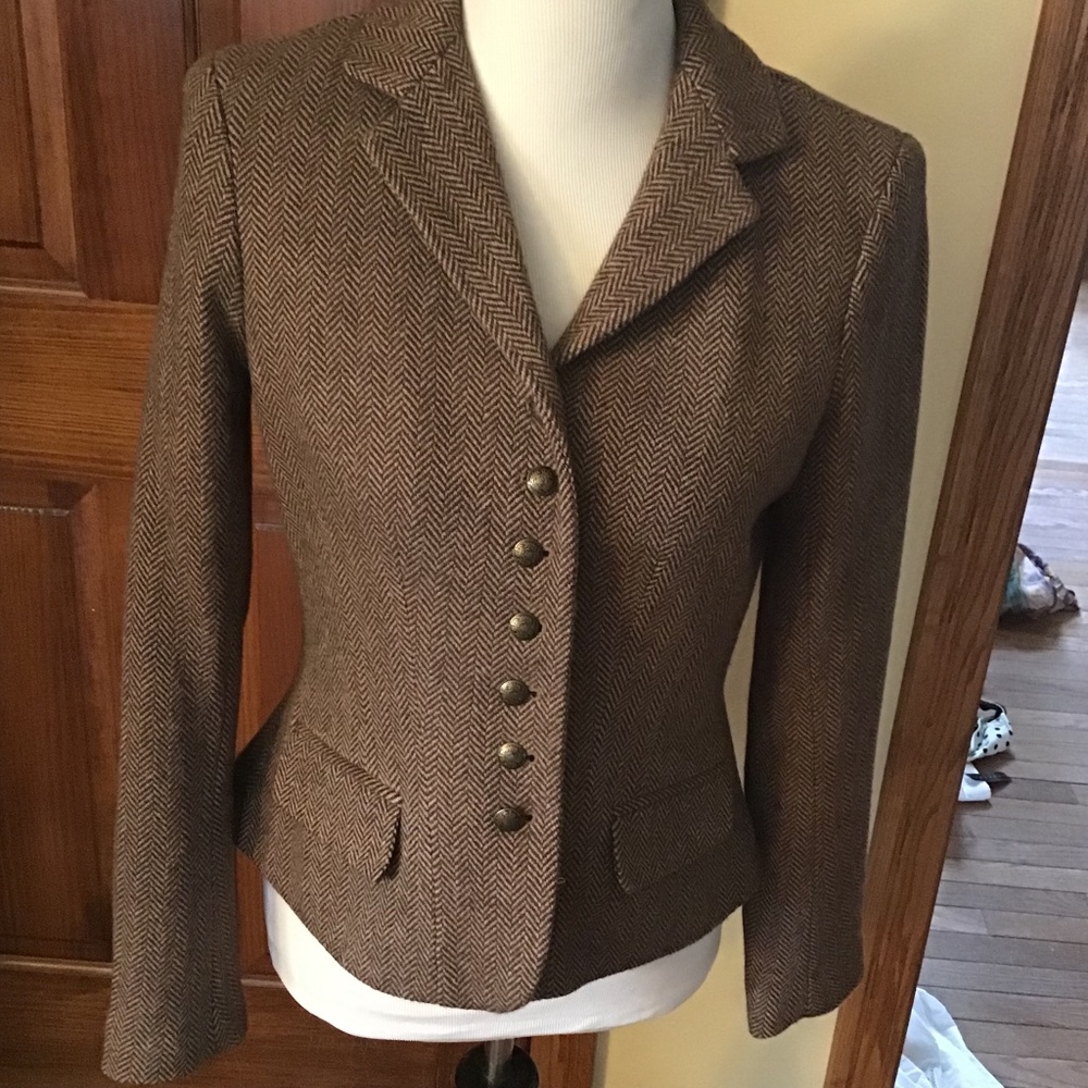 Chaps Tweed button front blazer